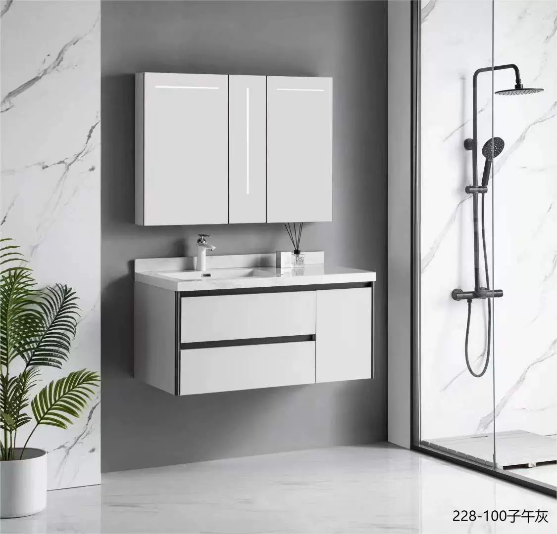 不锈钢浴室柜组合卫浴套装洗手洗脸盆防水智能镜柜蜂窝铝洗漱台