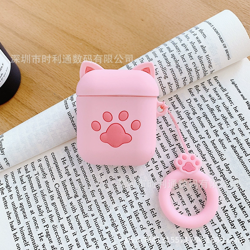 Силиконовый карманный защитный чехол для картинок (Apple AirPods, несколько моделей), милый чехол с карабином