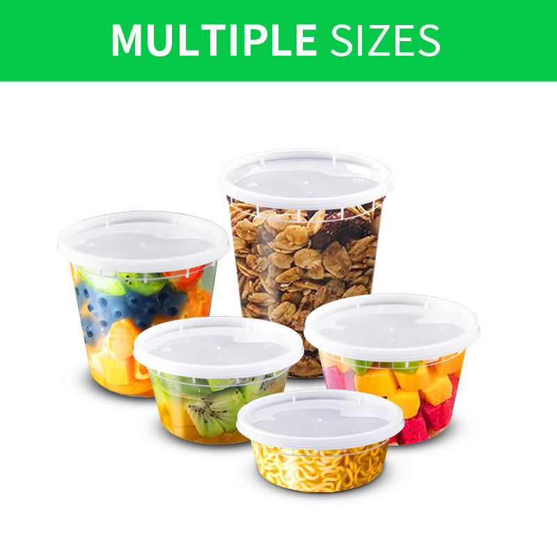 Amazon cross-border sealed disposable bowl with lid leak-proof takeaway porridge bucket soup bowl thickened round soup cup packing box