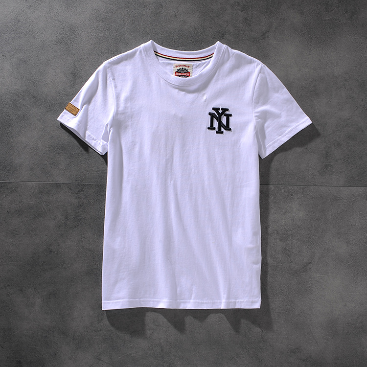 Air-rainbow American minimalist embroidered letter men's round-necked short-sleeved T-shirt youth half-sleeve AR808 28