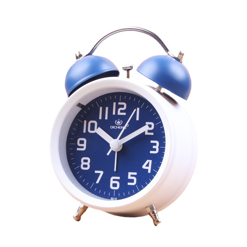 Moda creativa Reloj despertador de timbre de metal de 3 pulgadas Reloj despertador silencioso Dormitorio de niños Dormitorio de estudiantes Reloj luminoso al por mayor