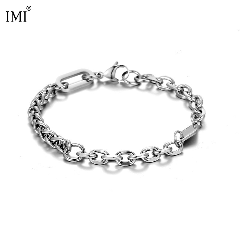 IMI Niche Design High-end Sense Women's ins Trendy Hip-hop Retro Trendy Titanium Steel Strength Keel Bracelet Men's YL354