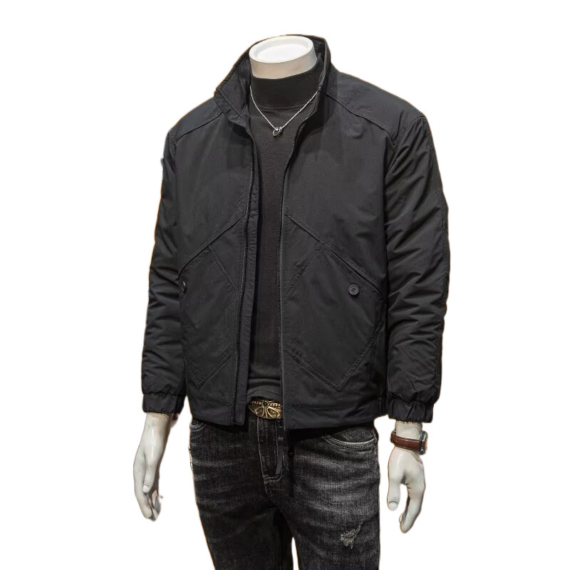 Autumn Minimalist Casual Solid Color Top Trend Slim Fit Autumn Style Stand Up Collar Workwear Jacket_voghion.com