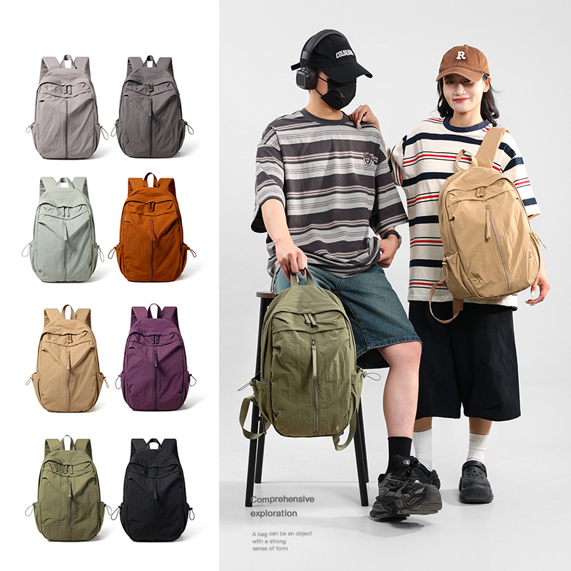 Simple Casual Couple Backpack Outdoor Sports Hiking Travel Backpack Large Capacity Storage Student School Bag Wholesale