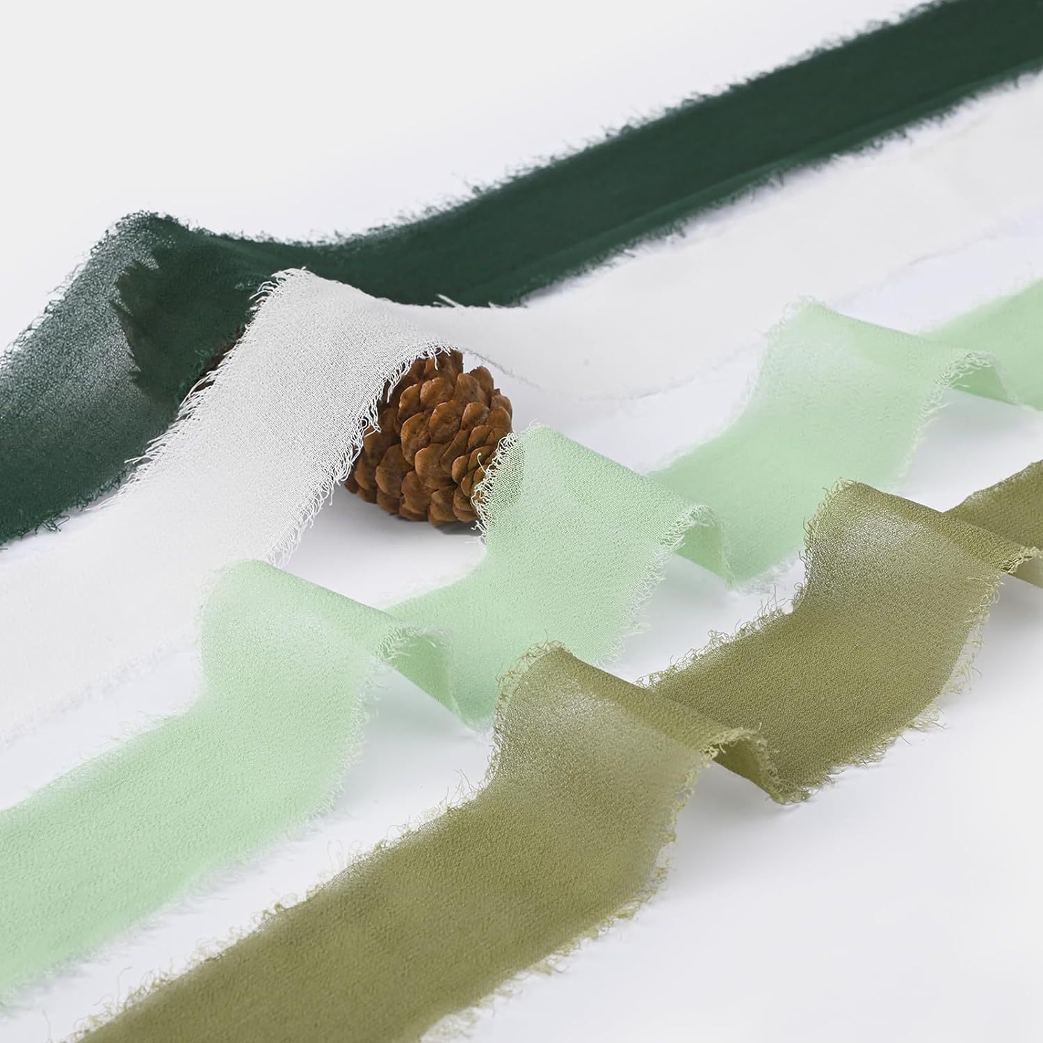 INS deshilachado gasa cinta ramo de la boda borla cinta arco decoración hilo de nieve tira de tela de seda