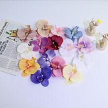 毛布蝴蝶兰花头 蝴蝶花家居摆件婚庆装饰拍摄道具假花装饰 批发