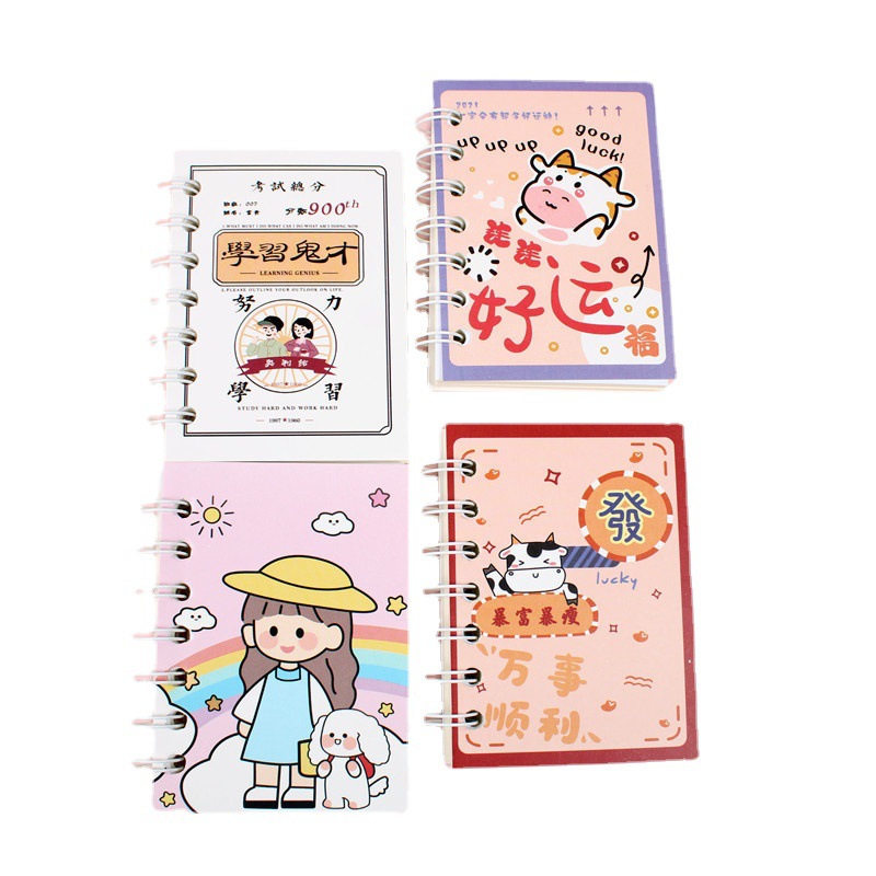 Mini A7 portátil de bolsillo libro dibujos animados lindo diario estudiante pequeño exquisito bobina