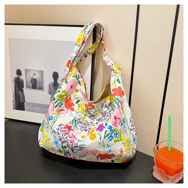 Hanfeng Fashion Große Kapazität Handtasche Schulter Freizeit Shopping Frische Fragmentierte Blume Einkaufstasche, Luxus Unterarm Tasche_voghion.com