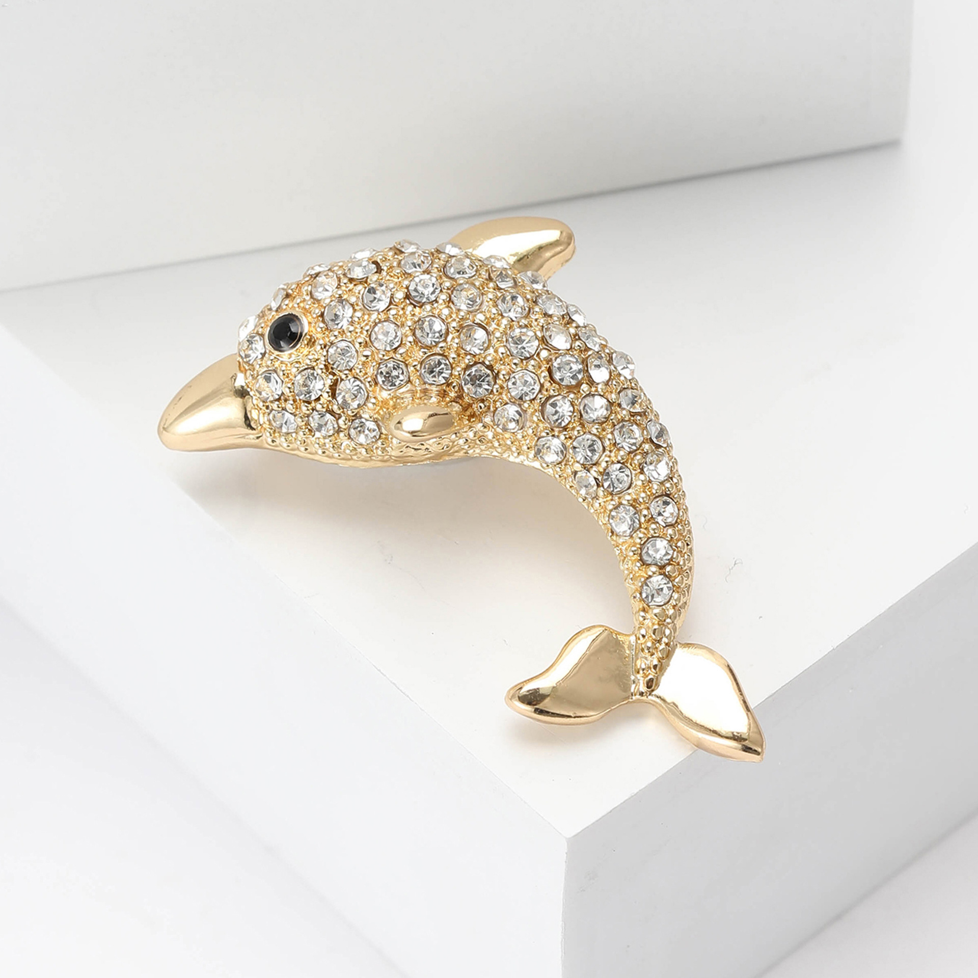 All Seasons Season Cute Lady Korean Style Pin Dolphin Alloy Rhinestones Women's Corsage Brooches