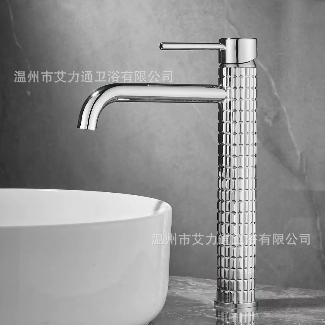 Grifo Antisalpicaduras para Lavabo de Cobre Mezclador de Agua Fría y Caliente para Mueble de Baño image 7