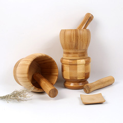 Bamboo garlic mash jar household garlic grinder mash jar bamboo wooden garlic mortar creative manual kitchen tool