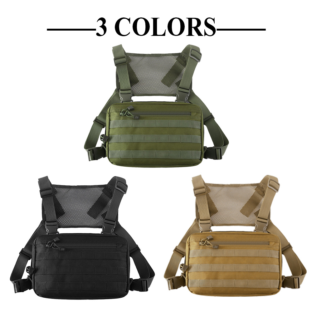 Bolsa táctica para deportes al aire libre, bolso para hombre, multifuncional, práctico, cómodo, de malla transpirable, estilo callejero Yubang