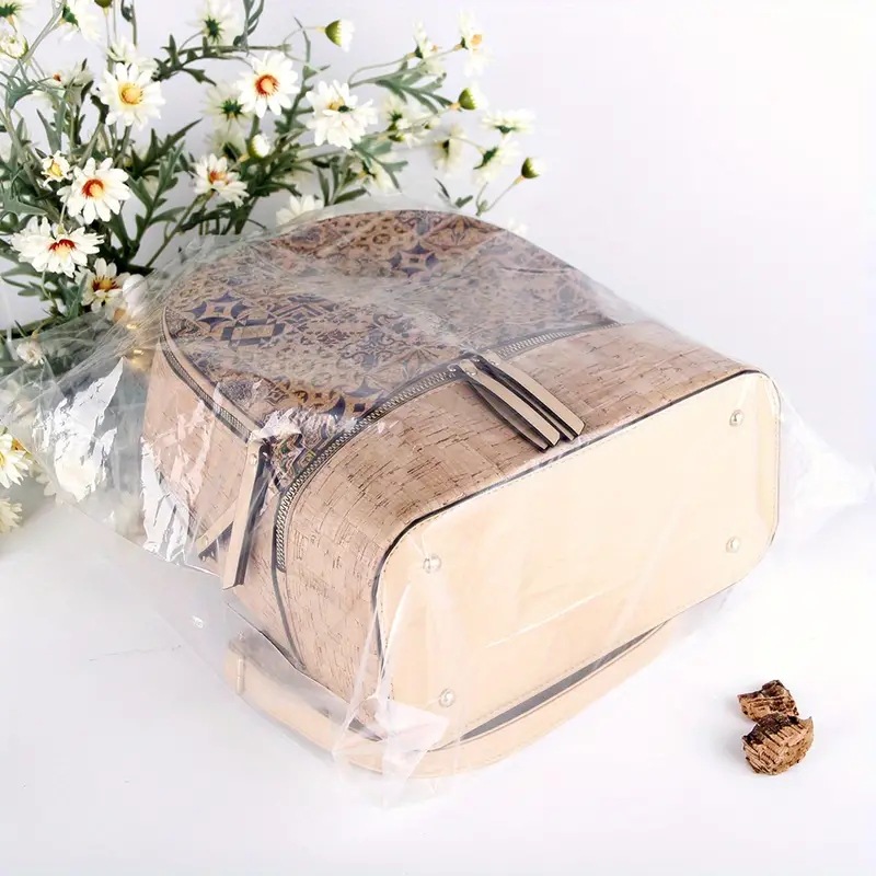 2024 New Woodgrain Environmental Protection Print Art Foldable Storage Zipper Backpack_voghion.com