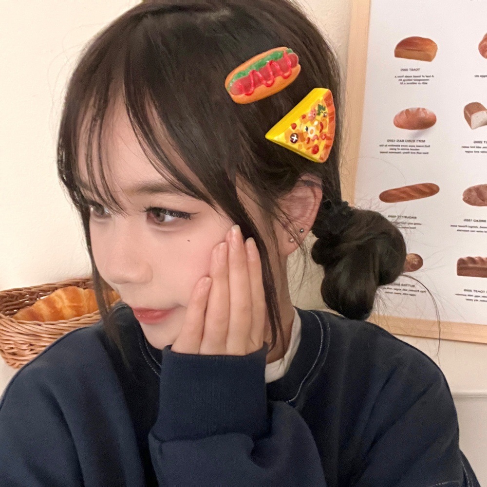 Creativa extraña comida infantil juegan pinzas de cabello comida simulación juegos de cabello de chicas interesantes pinzas de cabello al por mayor