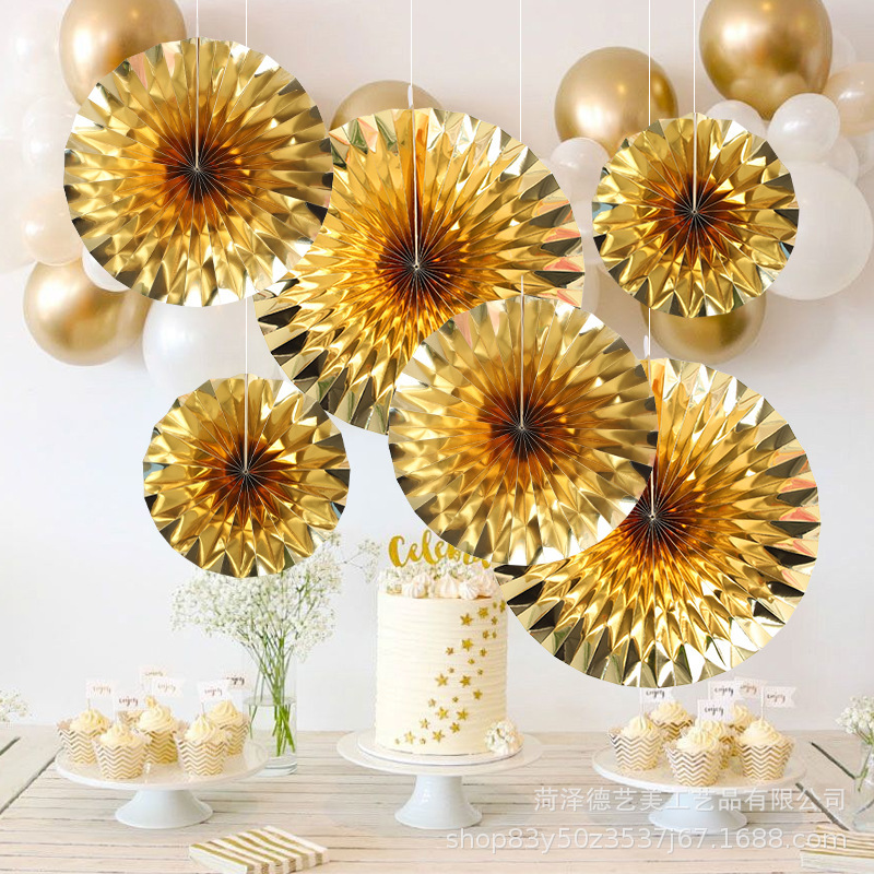 Source Factory Golden Paper Fan Flowers Custom Wedding Decoration Accessories Wholesale Birthday Party Venue Props Source Factory Golden Paper Fan Flowers Custom Wedding Decoration Accessories Wholesale Birthday Party Venue Props