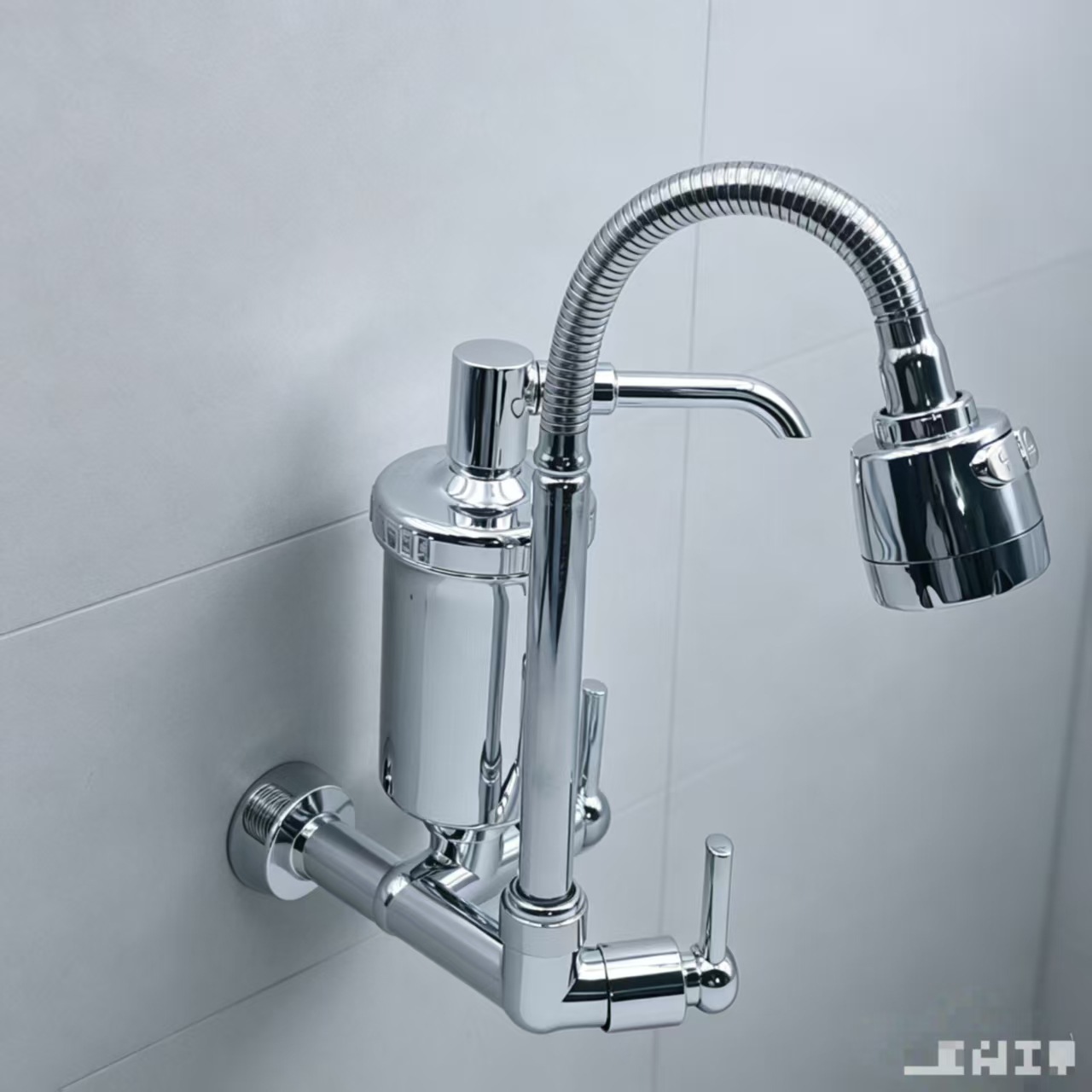 跨境四分入墙水龙头单冷洗脸盆面盆龙头万向管洗菜盆过滤净水器
