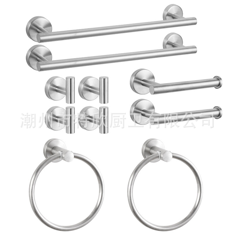 Traje de baño 304 Barra de toalla de acero inoxidable toallero anillo de toalla gancho baño colgante hardware Amazon