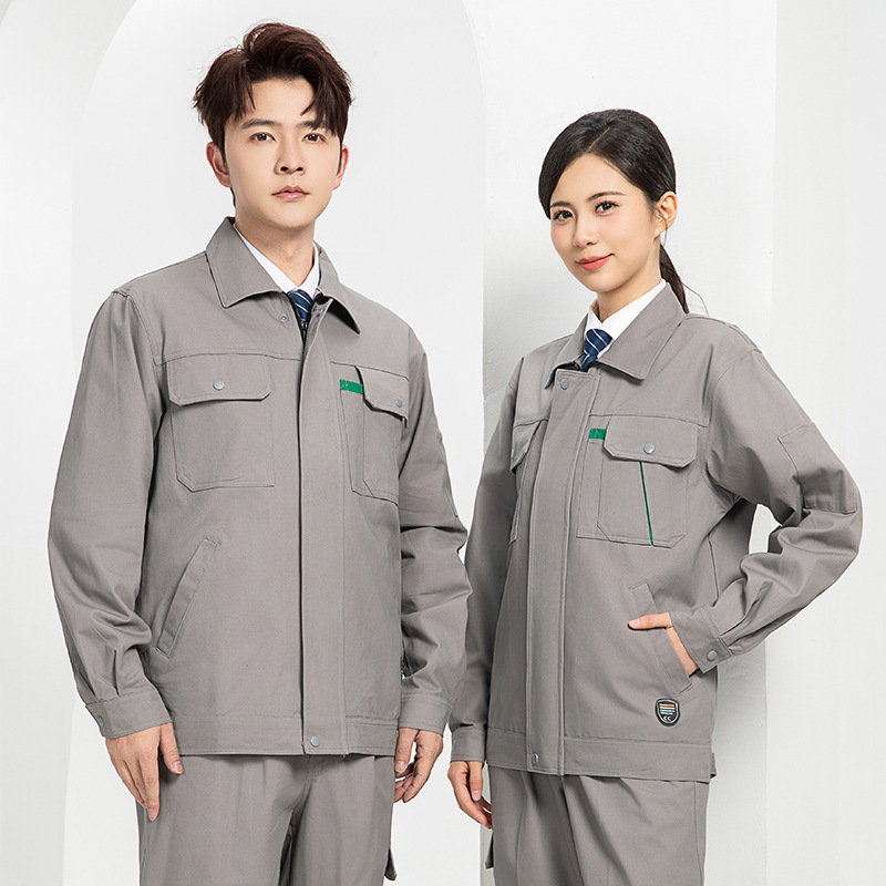 春と秋の純綿厚手の作業服スーツ、溶接工の労働保護服、耐摩耗性と耐汚染性の作業服、労働保護服の卸売|undefined