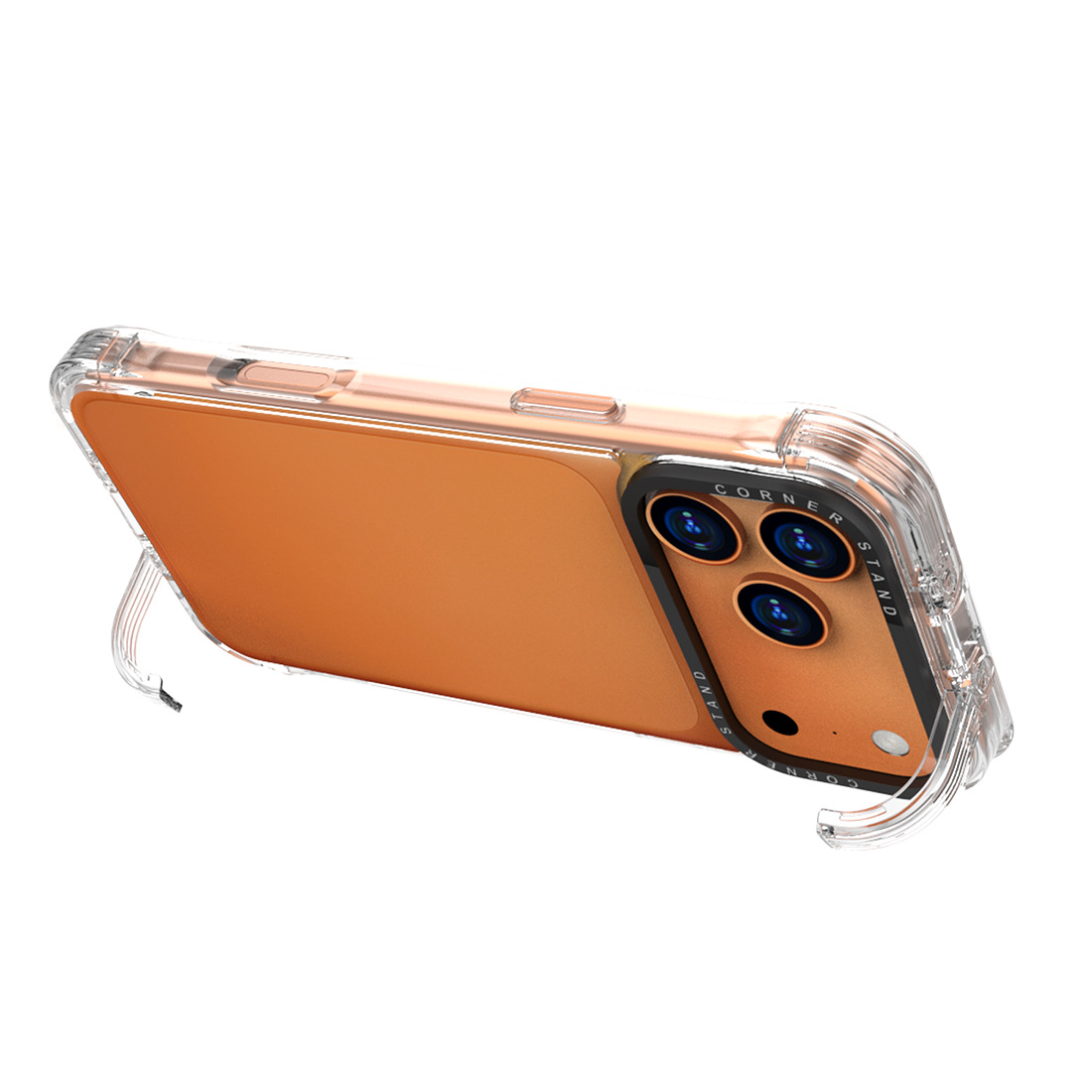 Bracket Transparent Case Suitable for Apple 15 Phone Protective Case 17Air Anti-Fall Case Four-Corner Hook 16Pro Phone Case