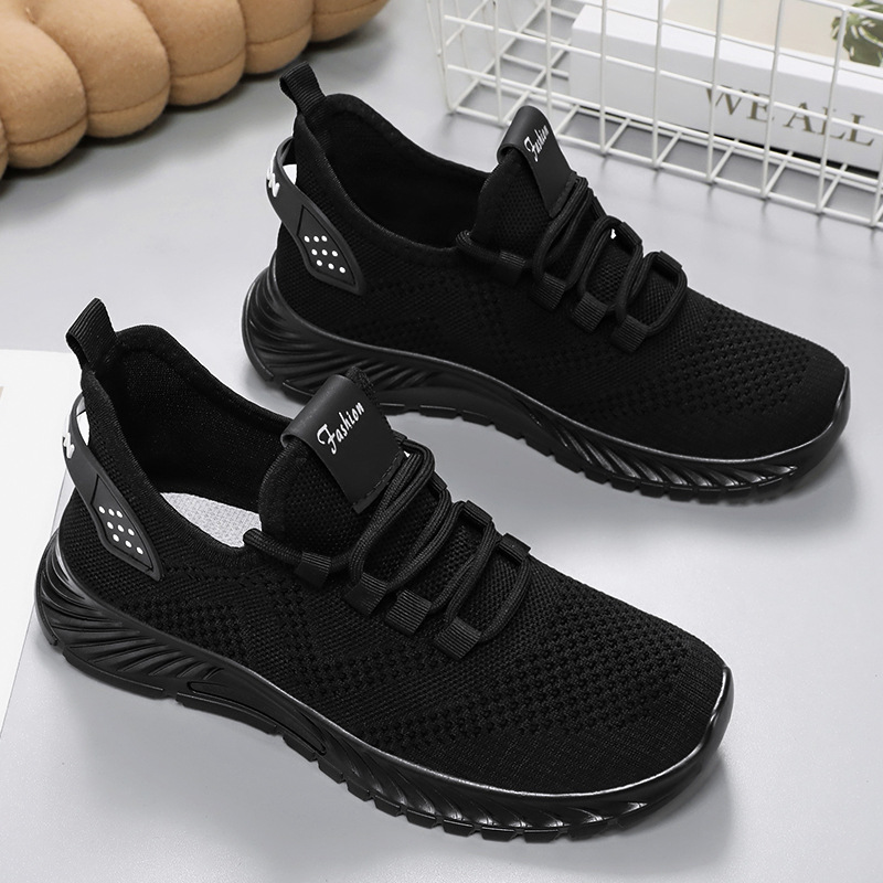 Zapatos mujer verano nuevo estilo volador tejido casual zapatos al por mayor temu estilo explosivo cómodo y transpirable calzado deportivo para mujer