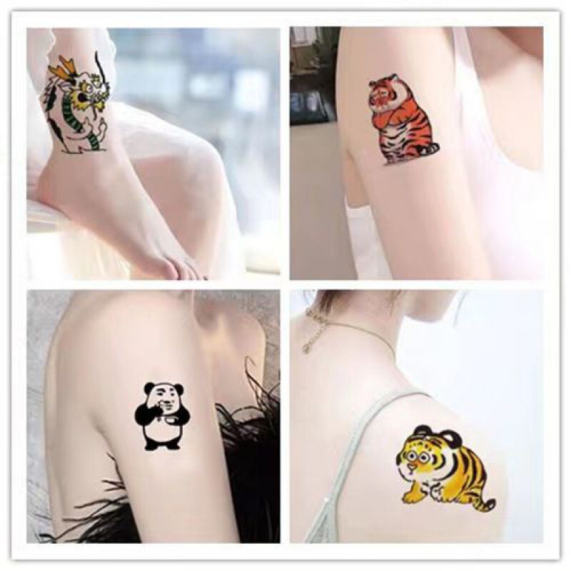 Tattoo Stickers Waterproof Simulation Female Students and Teenagers Cute Funny Tattoo Stickers Cartoon Animation Patterns
