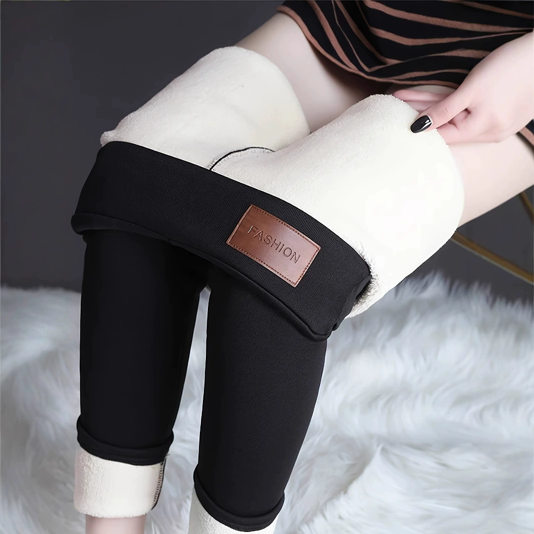 Трансграничные взрывные кашемировые леггинсы женские осенью и зимой 2024 новые теплые хлопковые брюки с высокой талией плюс размер