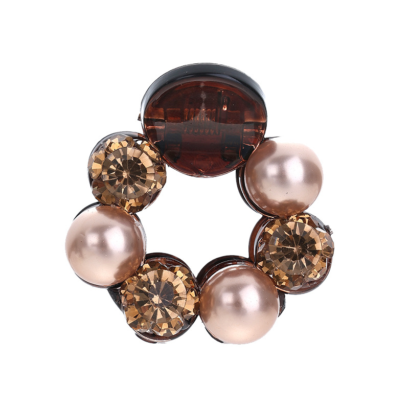 2025 Japón y Corea del Sur de alta calidad rosa con diamantes de medio cabello pequeño clip de agarre de cabello de cola de caballo alto clip de cabello de mar adornamiento para mujeres