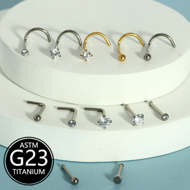 Pointed titanium steel lip stud product view