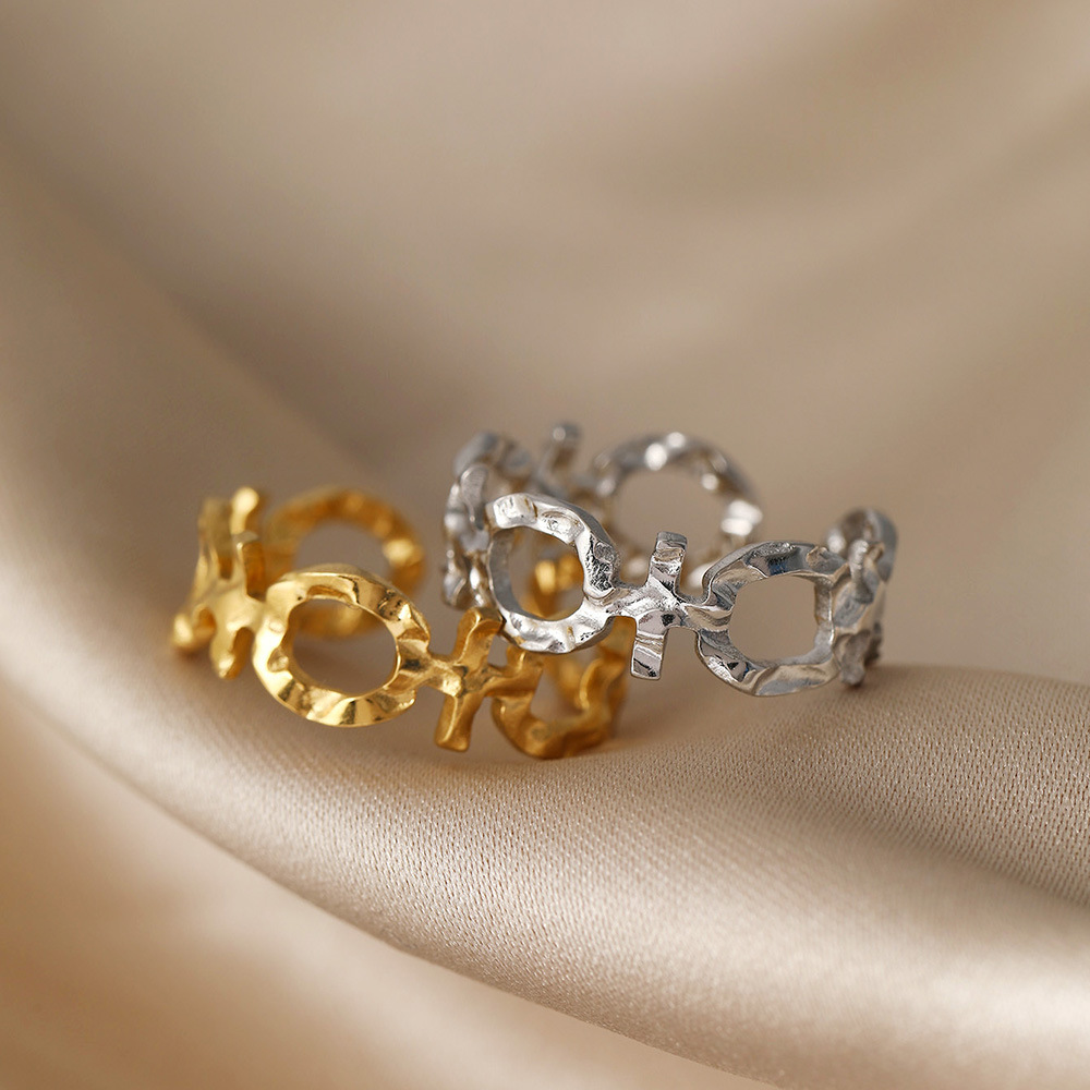 All Seasons Season Wholesale Jewelry IG Style Modern Style Geometric 304 Stainless Steel Plating Open Rings