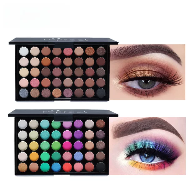 40-Color Pearlescent Earth-Toned Eyeshadow Palette, Multi-Color Makeup for Professional Studio Use