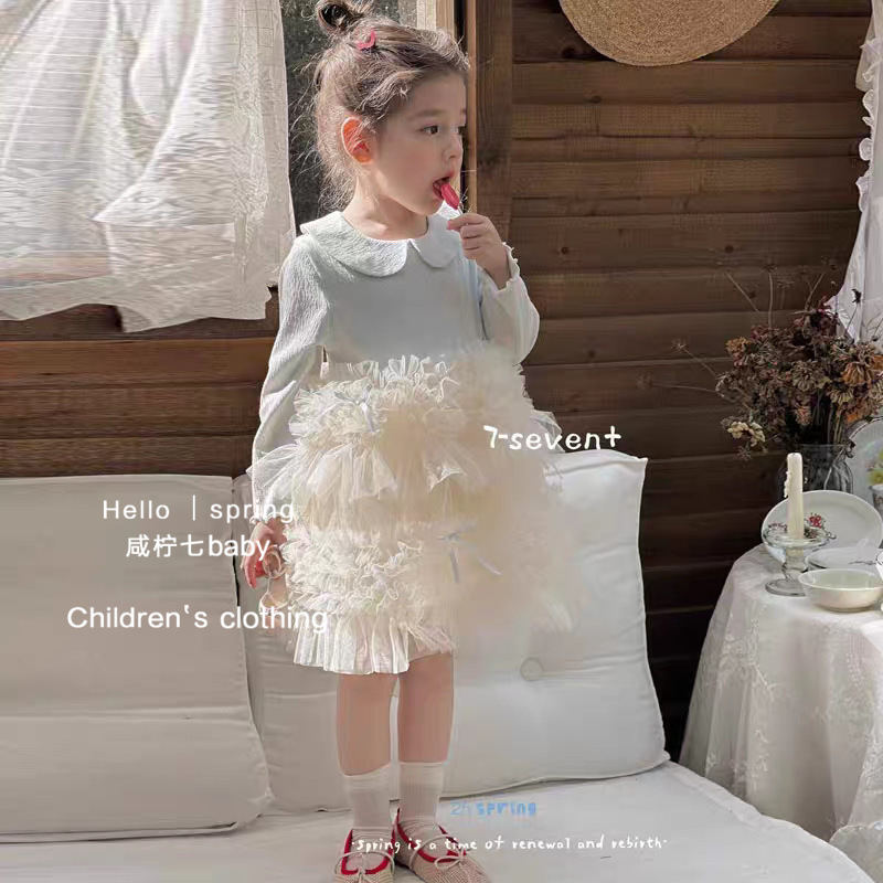 Niña princesa primavera y otoño mangas largas nuevos vestidos bebés niños 2025 vestidos de estilo fragante pastel vestido de moda