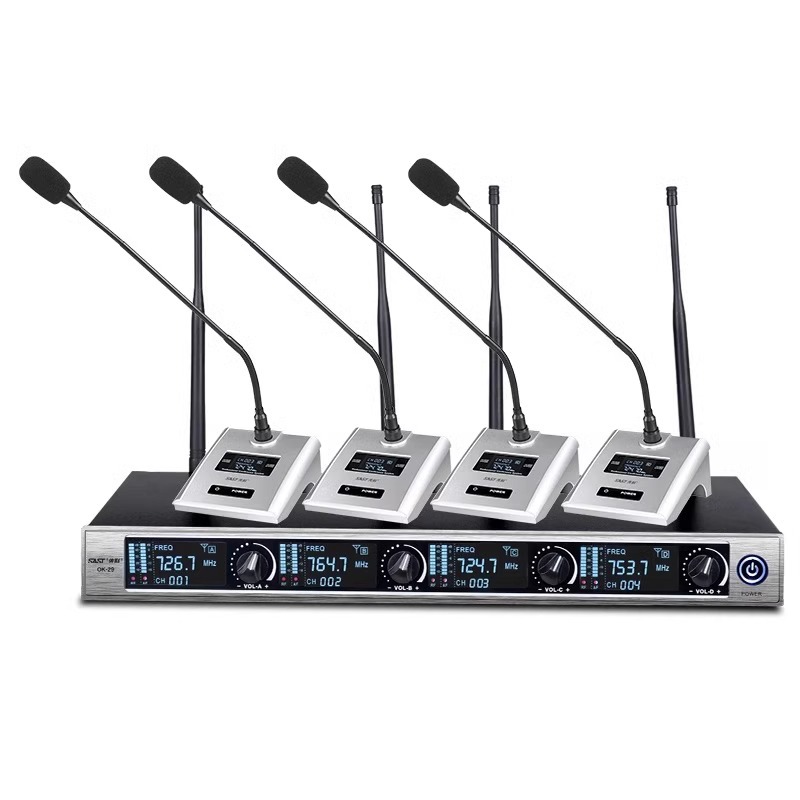 Micrófono inalámbrico OK - 12 para el hogar karaoke metal U segmento FM uno arrastrar dos micrófono de conferencia anti-aullante