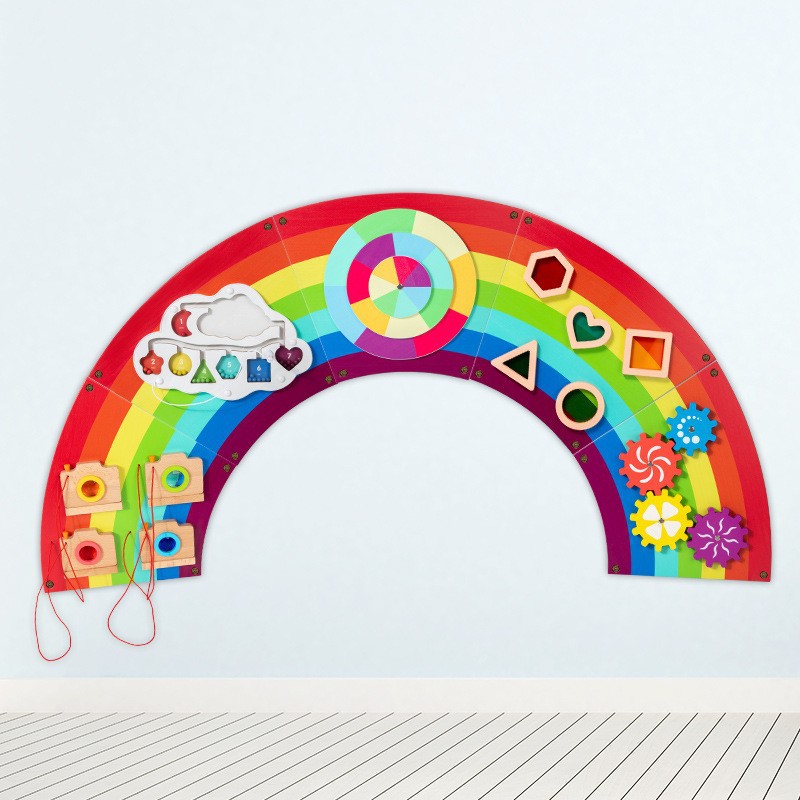 Diversión educación temprana rompecabezas jardín de infantes juegos de pared pasillo decoración de pared niños juguetes de pared de madera al por mayor