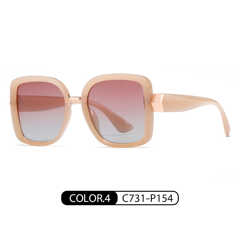 Nuevas gafas de sol polarizadas de las mujeres TJ714 a prueba de UV celebridad de Internet mismo tiro calle gafas de sol de Marco grande
