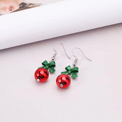 欧米の対外貿易のクリスマスの耳飾りのアイデアのネギの粉の蝶結びのイヤリングのファッションの簡単なクリスマスの赤い玉のイヤリング
