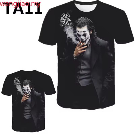 热销小丑 黑色 T 恤男士小丑脸男衬衫短袖搞笑 TShirts 哥特式
