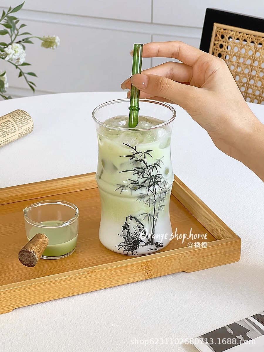 Bamboo glass high quality tea cup for home use