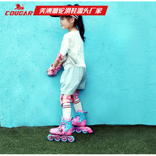 美洲狮儿童平花鞋溜冰鞋套装3-5-6-8-10岁初学者轮滑鞋旱冰鞋男女