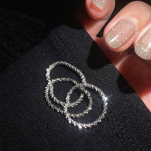 Shimmering starry chain sky ring 925 pure silver index finger design niche women personality fashion light luxury social media influencer
