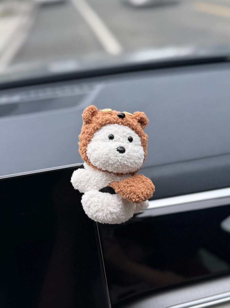 Cute West Highland etc. stand doll, detachable, no-stick magic accessory, car dashboard decoration, puppy ornament