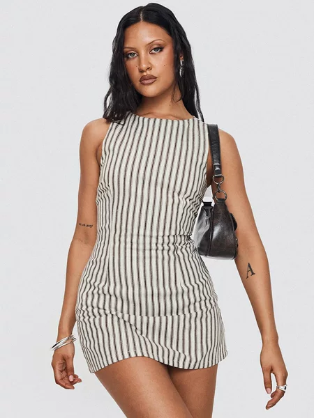 European and American Striped 2025 Amazon Summer New Round Neck Comfortable Casual Striped Sleeveless dress Women