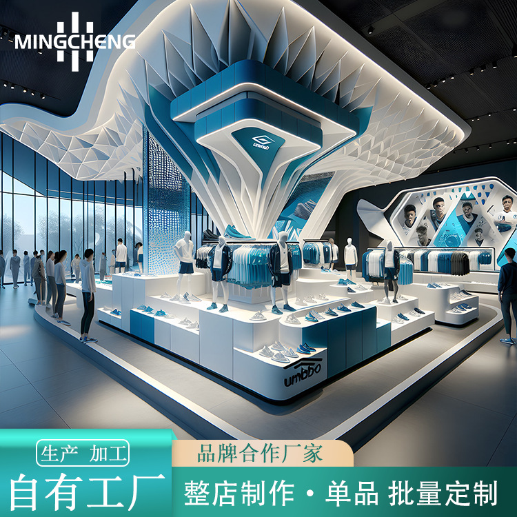 大型商场专卖店鞋子展示台烤漆男女款精品运动鞋中岛式摆台展示櫃