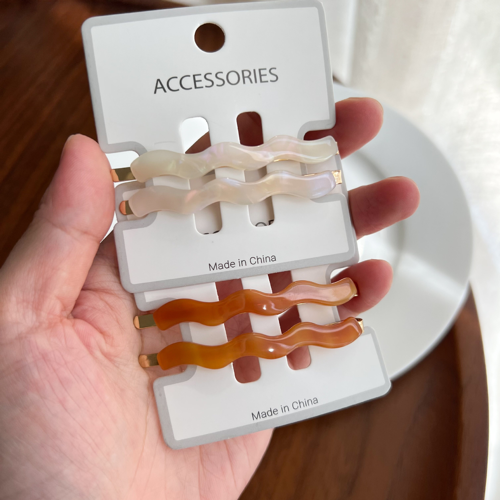 2PC Bunte Metall Acetat Haar Clips Verschiedene Vintage Haarnadel Grips für Mädchen Frauen Kinder Childs Krabben Haar Zubehör – Detail 11