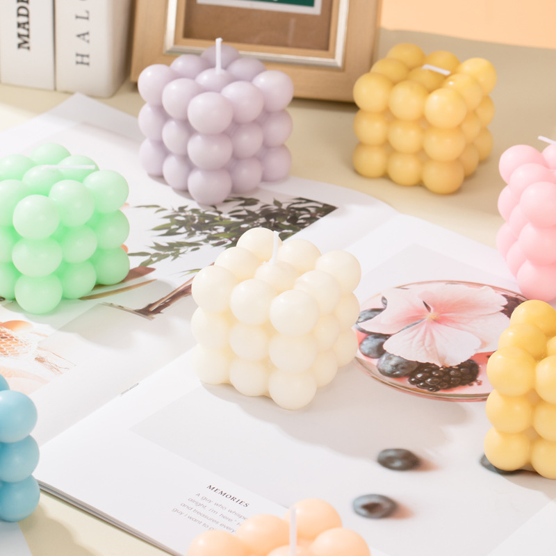 Burbujas de color macaron en línea al por mayor creativo aromático regalo de mano adornos de vela