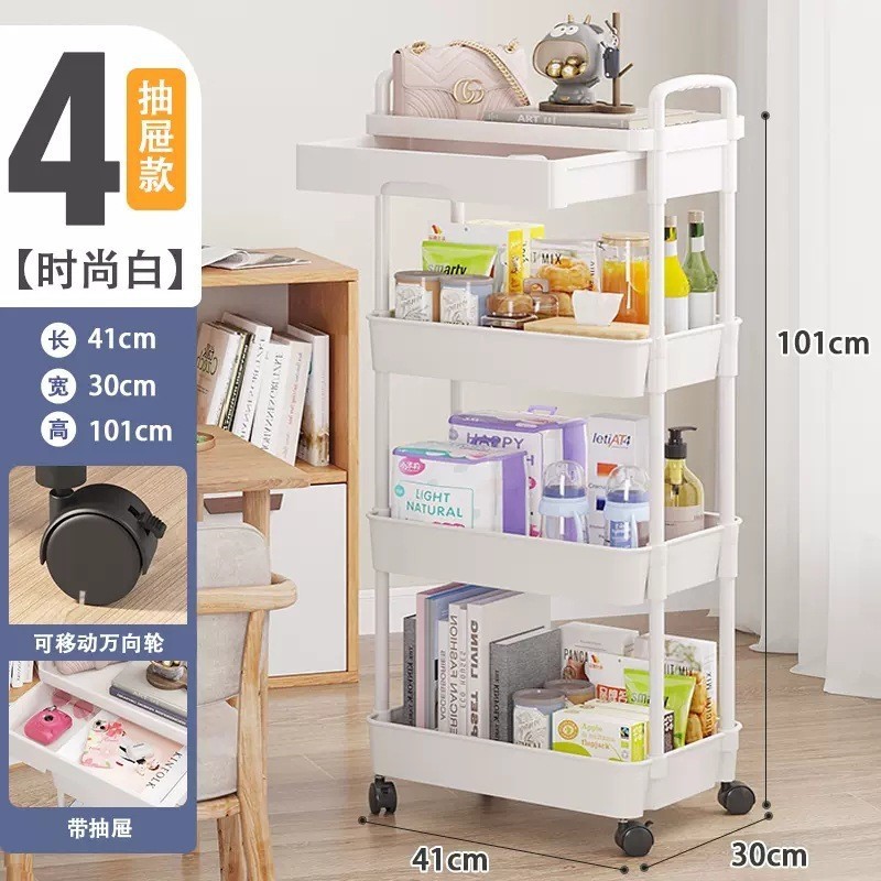 物置棚のカートが床に落ちて台所に着地した浴室の多層間食寝室トイレの移動収納棚|undefined