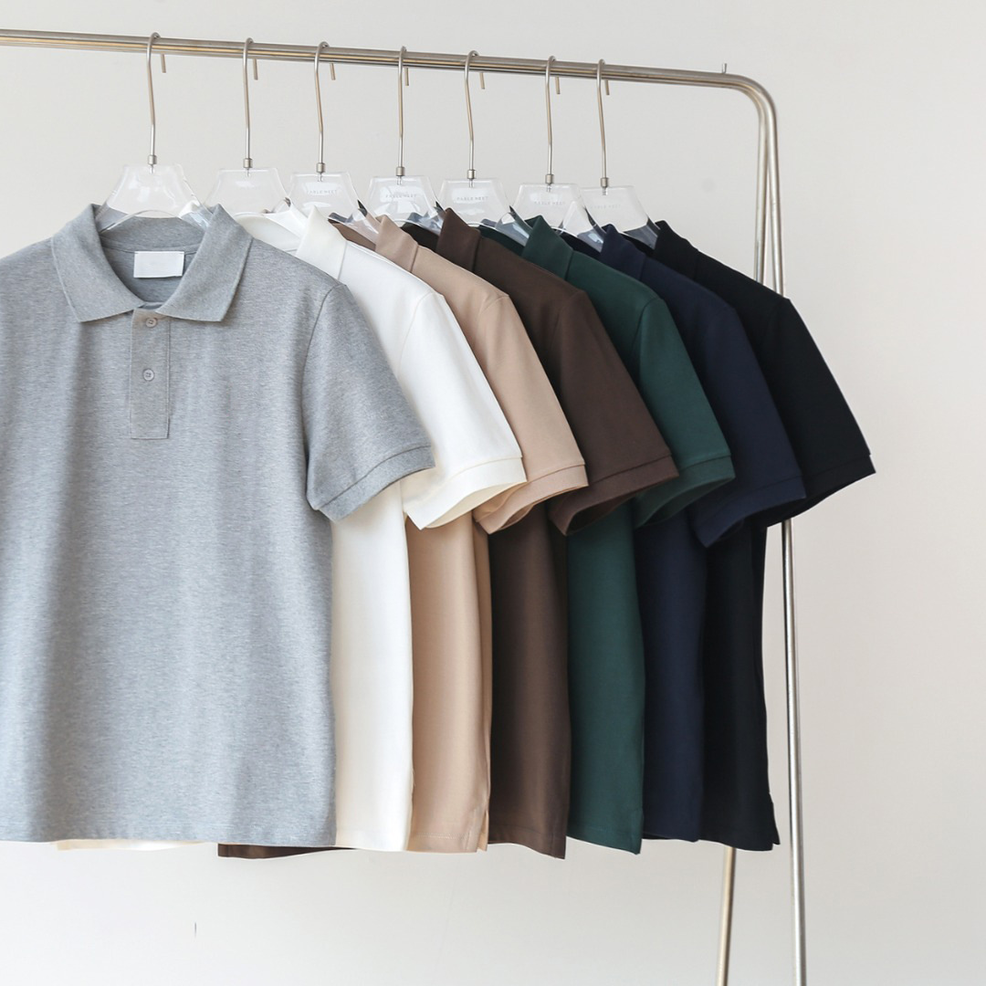 2024 New Heart Embroider Men's Short-sleeved Lapel polo Shirt Summer Loose Casual Cotton Half-sleeved T-shirt