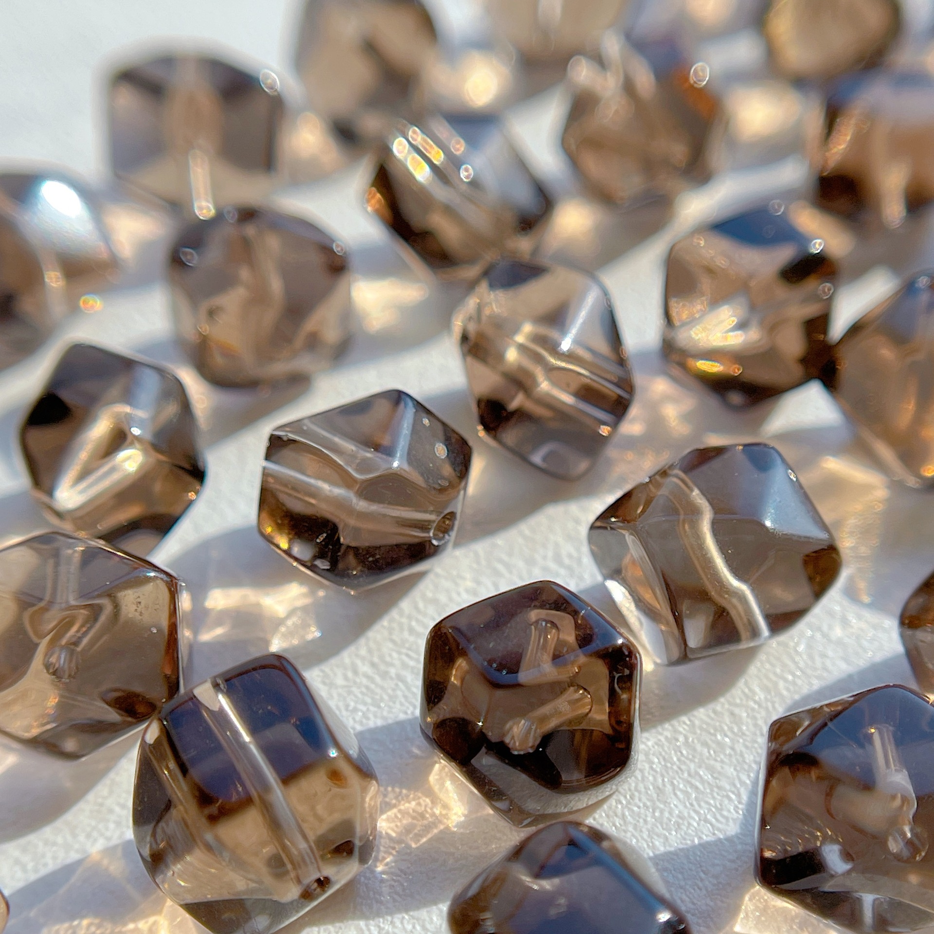 Natural Tea Crystal DIY Jewelry Accessories Single Beads Accompanying Faceted Loose Beads Spacer Crystal Jewelry Bracelets with Beads