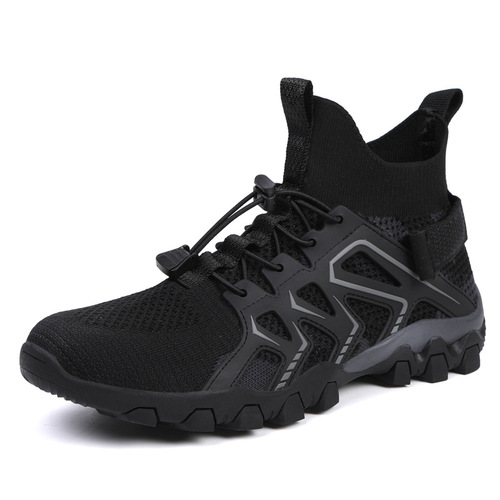 Outdoor hiking shoes, water sports shoes, cross-border river tracing shoes, European and American large size men's breathable high-top mesh hiking shoes