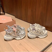 【sheii苏茵茵】长高75mm~双层厚底增高格雷系休闲运动鞋女老爹鞋