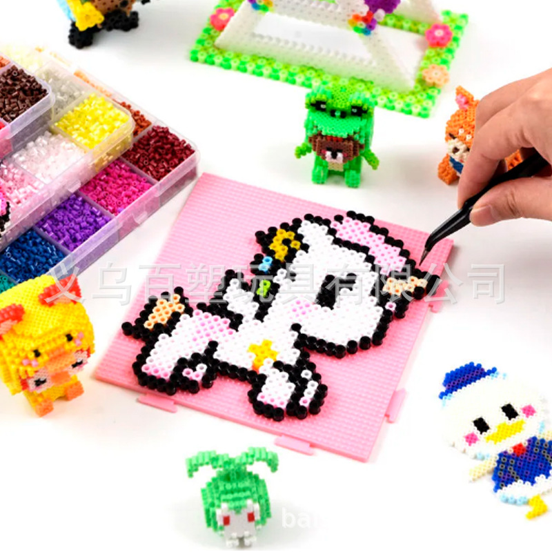 メーカー卸売り知育DIY手作り玩具2.6mm豆500g補充包融合豆全色包郵便